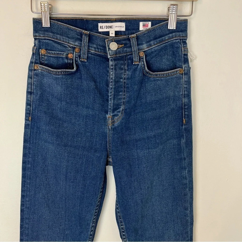Re/Done Originals High Rise Button Fly Skinny Leg Jeans Medium 25 Classic Boho - Picture 2 of 6